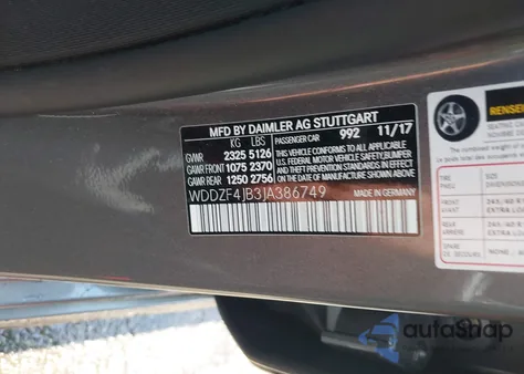 2018 Mercedes-Benz E 300 из США, поврежденный, VIN WDDZF4JB3JA386749